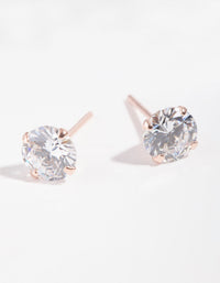 Rose Gold Plated Sterling Silver Cubic Zirconia 1 Carat Stud Earrings - link has visual effect only
