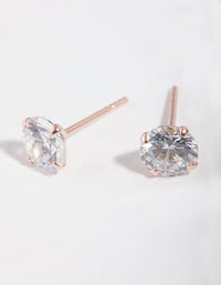 Rose Gold Plated Sterling Silver Cubic Zirconia 1 Carat Stud Earrings - link has visual effect only