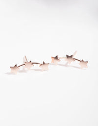 Rose Gold Plated Sterling Silver Star Crawler Earrings - link has visual effect only