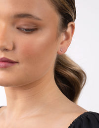 Rose Gold Plated Sterling Silver Cubic Zirconia Line Stud Earring 3 Pack - link has visual effect only