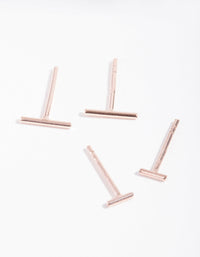Rose Gold Plated Sterling Silver Stick Stud Earring 2 Pack - link has visual effect only