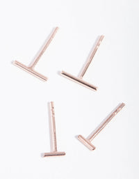 Rose Gold Plated Sterling Silver Stick Stud Earring 2 Pack - link has visual effect only