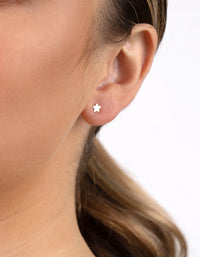 Rose Gold Plated Sterling Silver Celestial Stud Earring 3 Pack - link has visual effect only