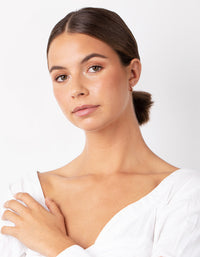 Real Rose Gold Plated Sterling Silver Cubic Zirconia Huggie Earrings - link has visual effect only