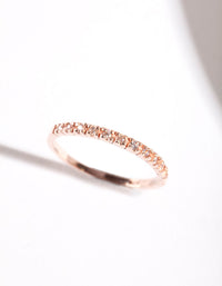 Rose Gold Plated Sterling Silver Cubic Zirconia Ring - link has visual effect only
