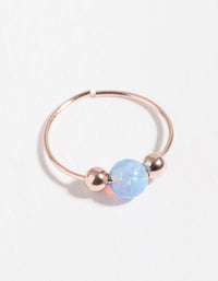 Rose Gold Plated Sterling Silver Synthetic Opal Nose Ring - link has visual effect only