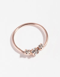 Rose Gold Plated Sterling Silver Diamante Nose Ring - link has visual effect only