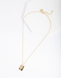 Real Gold Plated Diamond Cutout Necklace - link has visual effect only