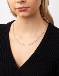 Real Rose Gold Plated 60cm Rope Chain Necklace - link has visual effect only