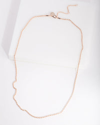 Real Rose Gold Plated 60cm Rope Chain Necklace - link has visual effect only