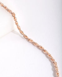 Real Rose Gold Plated 60cm Rope Chain Necklace - link has visual effect only