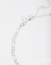 Real Silver Plated Figaro Chain Necklace - link has visual effect only