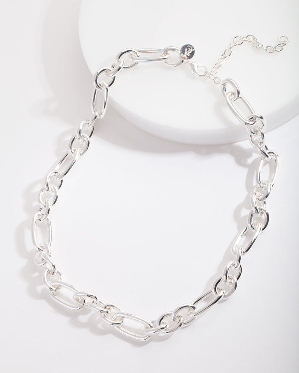 Real Silver Plated Long and Short Chain Necklace