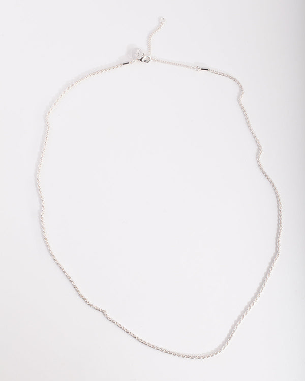 Real Silver Plated 60cm Rope Chain Necklace