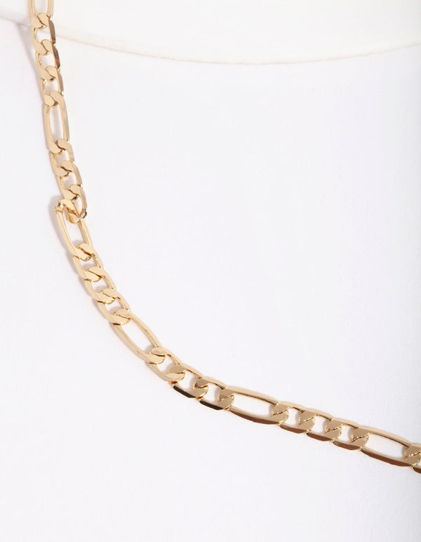 Real Gold Plated Figaro Chain Necklace