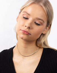 Real Gold Plated 35cm Flat Snake Necklace - link has visual effect only