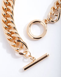 Echt vergulde platte schakelarmband - link has visual effect only