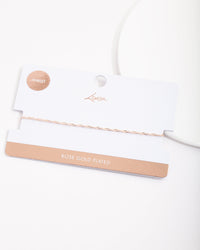Real Rose Gold Plated Fine Twist Chain Anklet - link has visual effect only