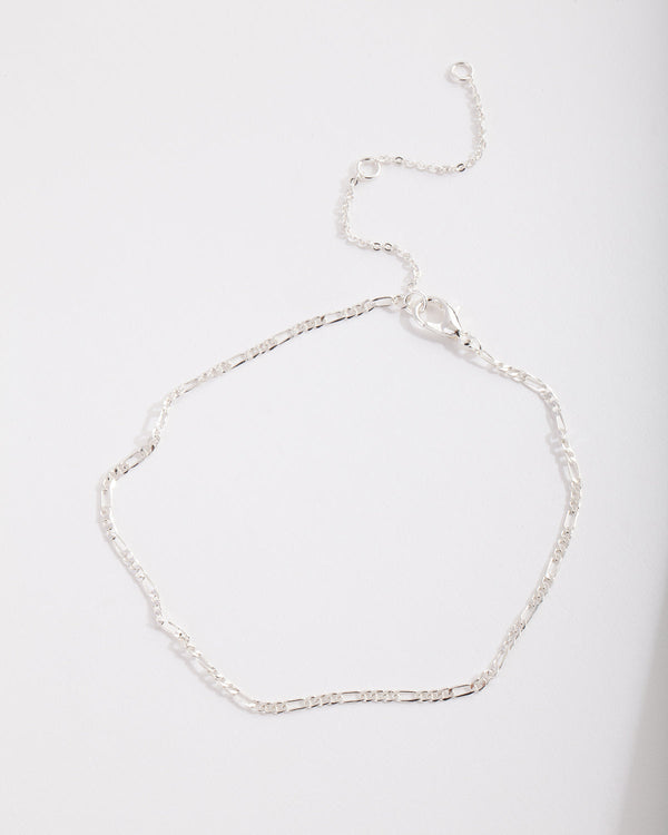 Real Silver Plated Fine Link Chain Anklet