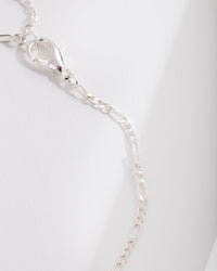 Real Silver Plated Fine Link Chain Anklet - link has visual effect only