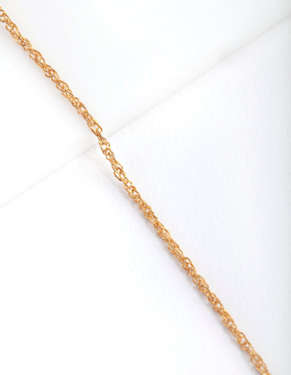 Gold Plated Sterling Silver Singapore Chain 38cm Necklace