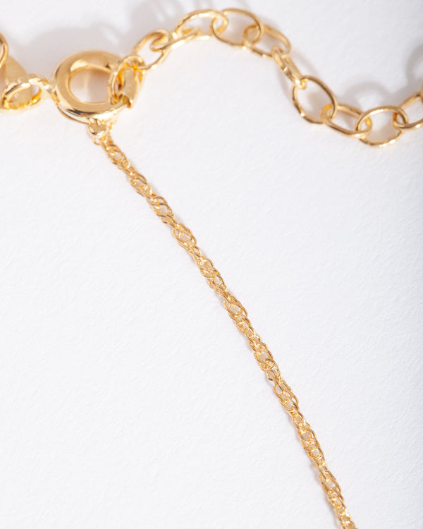 Gold Plated Sterling Silver Singapore Chain Choker Necklace
