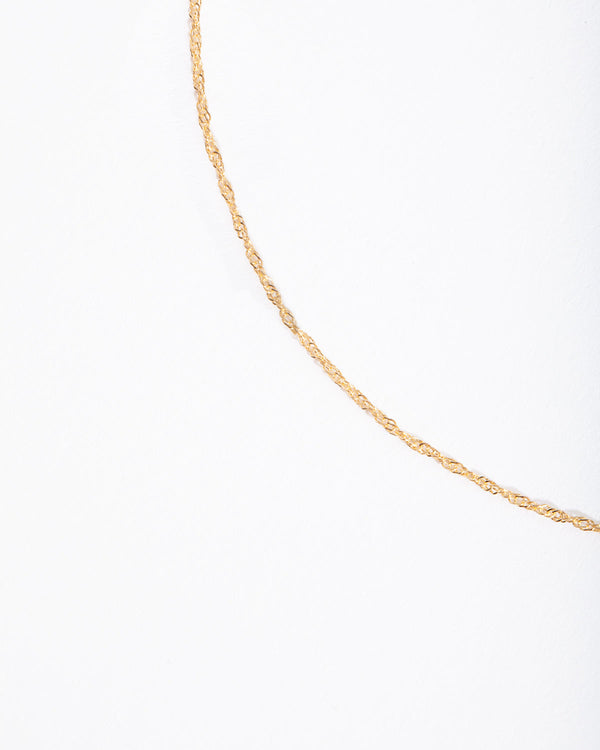 Gold Plated Sterling Silver Singapore Chain Choker Necklace