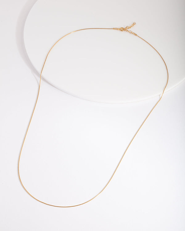 Gold Plated Sterling Silver Snake Chain 60cm Necklace