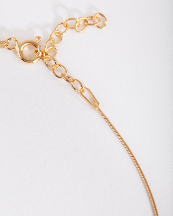 Gold Plated Sterling Silver Snake Chain 60cm Necklace