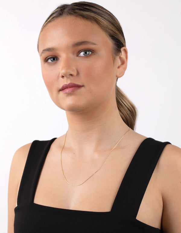 Gold Plated Sterling Silver Snake Chain 60cm Necklace