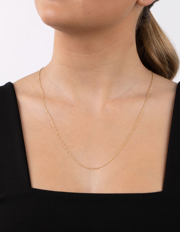 Gold Plated Sterling Silver Singapore Chain 60cm Necklace