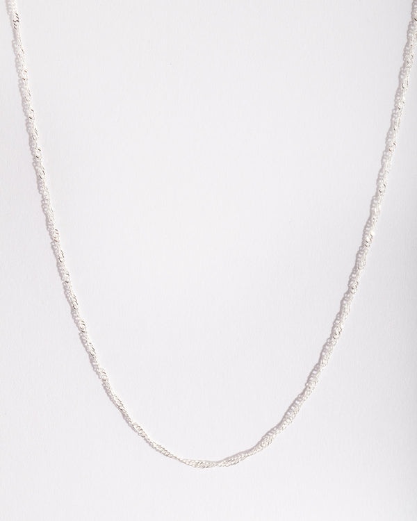 Sterling Silver Singapore Chain 45cm Necklace