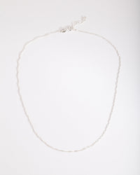Sterling Silver Singapore Chain 38cm Necklace - link has visual effect only