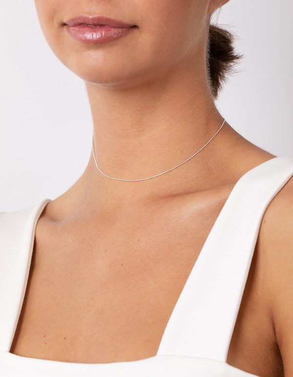 Naszyjnik choker ze srebra próby 925 z łańcuszkiem wężowym