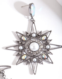 Gunmetal Ster &amp; Maan Oorbellen - link has visual effect only