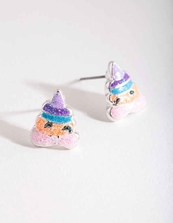 Kids Glitter Emoji Stud Earrings