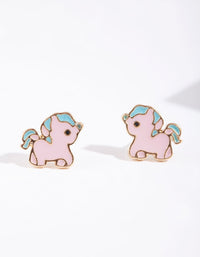 Kids Gold Unicorn Stud Earrings - link has visual effect only