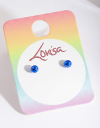 Kids Blue Metallic Stud Earrings - link has visual effect only