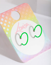 Kids Fluro Green Hoop Earrings - link has visual effect only