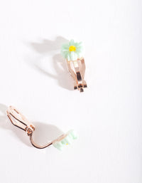 Kids Clip-On Mint Flower Earrings - link has visual effect only