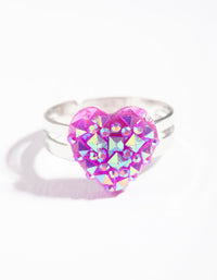Kids Purple Glitter Heart Ring - link has visual effect only