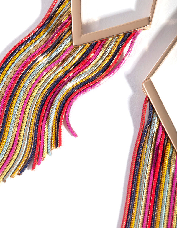 Gold Rainbow Snake Chain Earrings