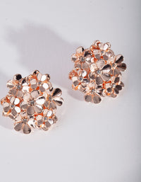 Rose Gold Flower Cluster Stud Earrings - link has visual effect only