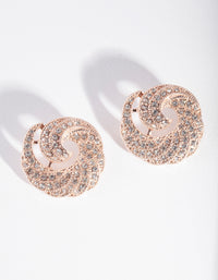Rose Gold Diamante Swirl Stud Earrings - link has visual effect only