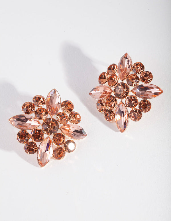 Rose Gold Vintage-Style Stud Earrings