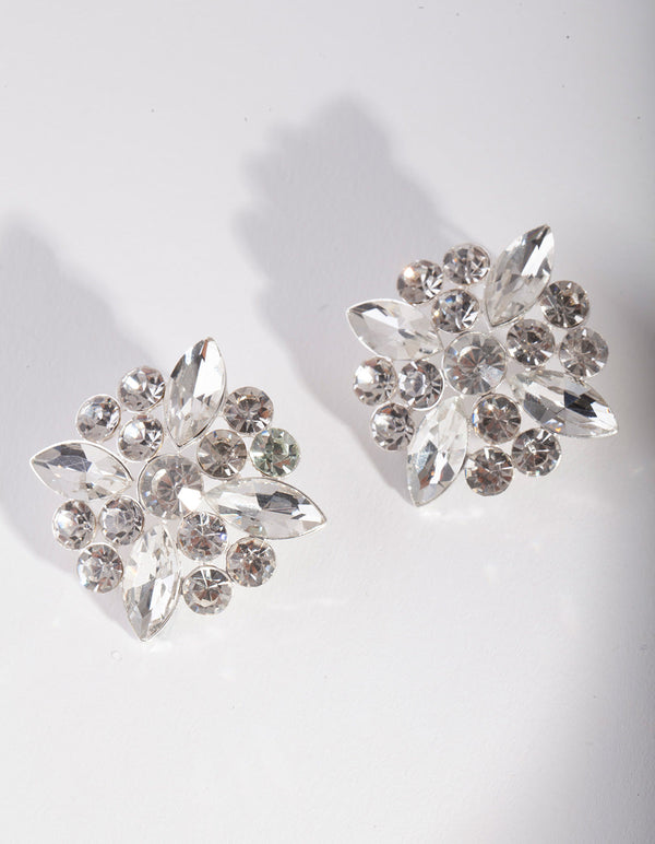 Silver Vintage-Style Stud Earrings