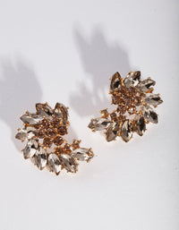 Gold Twist Flower Stud Earrings - link has visual effect only