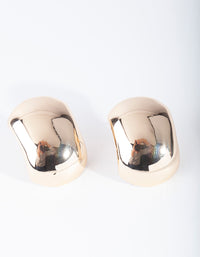 Gold Smooth Curve Stud Earrings - link has visual effect only