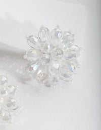 Clear Faceted Flower Stud Earrings - link has visual effect only