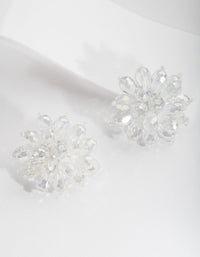 Clear Faceted Flower Stud Earrings - link has visual effect only